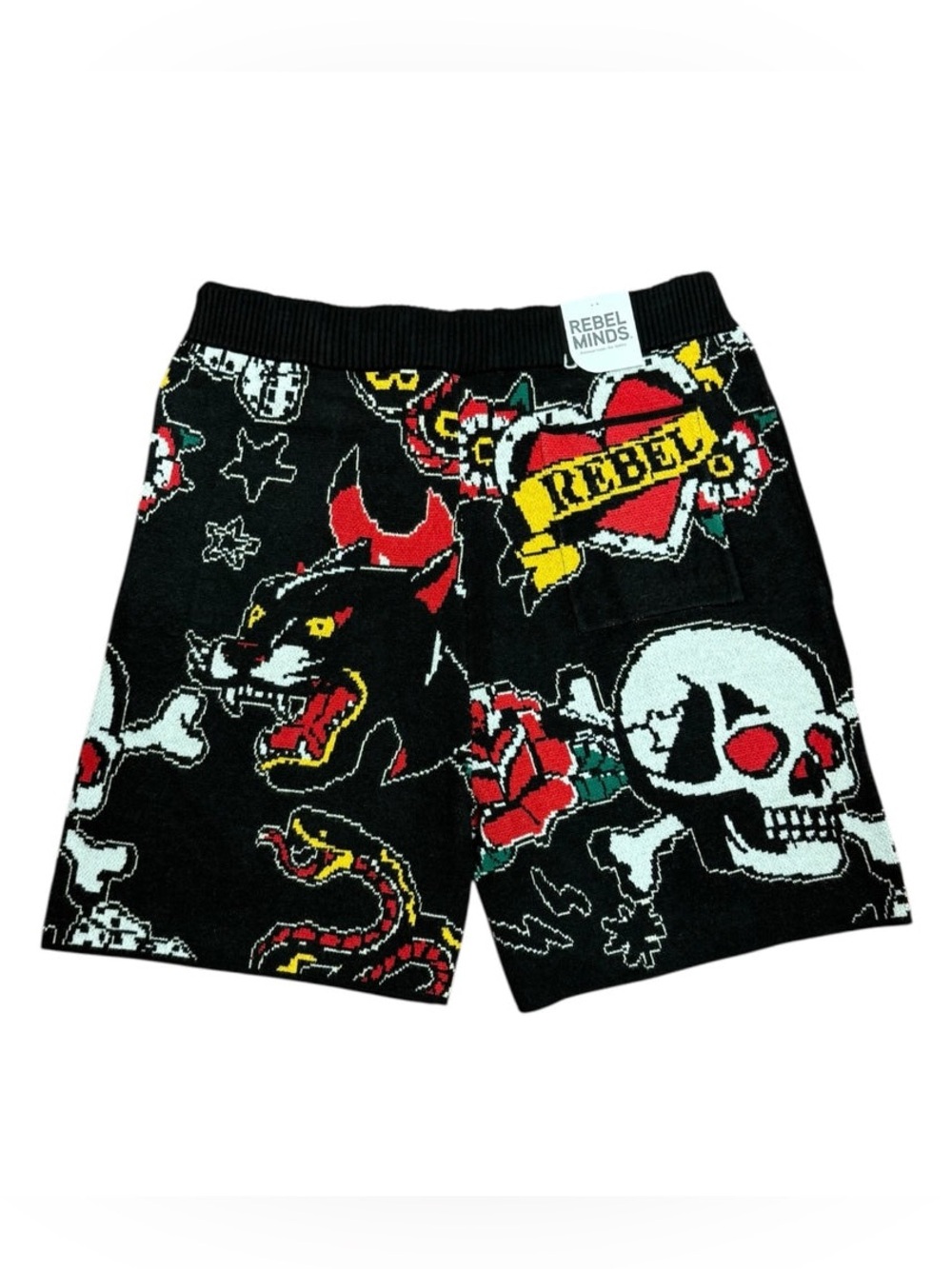 Rebel Minds Sweater shorts Black